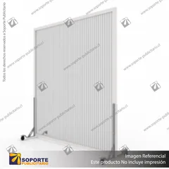 BIOMBO SEPARADOR AMBIENTES PA 6 MM CON MARCO PVC 210*200 CMS COLOR OPAL CON RUEDAS