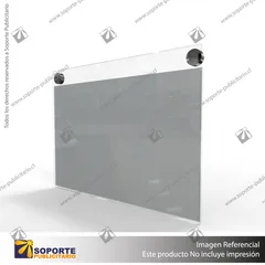 PORTA GRAFICA ACRILICO CON TARJETERO A6 (10.5*14.8 CMS) MURO HORIZONTAL 2 MM + SET EMBELLECEDOR