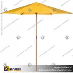 QUITASOL SOMBRILLA DE MADERA DE 4 MTS LONA COLOR AMARILLO