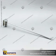GANCHERA METALICA CROMADA SIMPLE PARA BARRA