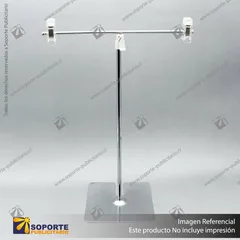 SOPORTE T METAL CON PINZAS ACRILICAS