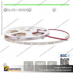 CINTA LED 6W 12V 60L ZIG ZAG VERDE (ROLLO 5 MTS)
