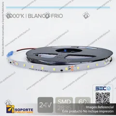 CINTA LED 4.8W 24V 60L BLANCO FRIO (ROLLO 10 MTS)