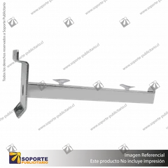 SOPORTE DE REPISA A PANEL RANURADO CON VENTOSAS 20 CM