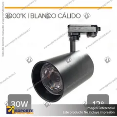 VERSALLES - FOCO LED TRACK LIGHT TRIFASICO COB 30W 3000K NEGRO 12