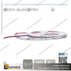 CINTA LED 14.4W 24V 60L FRIO (ROLLO 10 MTS)