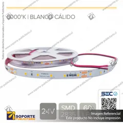 CINTA LED 13.2W 24V 60L CALIDO (ROLLO 5 MTS)
