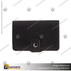 PORTA TARJETAS DE CREDITO CON BILLETERA/NEGRO/NEGRO
