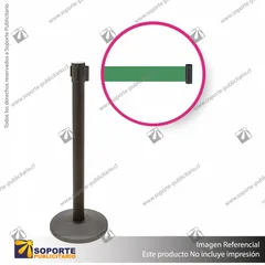 PACK 10 SEPARADORES DE FILA CORPORATIVOS NEGROS CINTA VERDE LOGO EN BLANCO