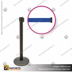 PACK 10 SEPARADORES DE FILA CORPORATIVOS NEGROS CINTA AZUL LOGO EN BLANCO