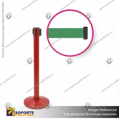 PACK 10 SEPARADORES DE FILA CORPORATIVOS ROJOS CINTA VERDE LOGO EN BLANCO