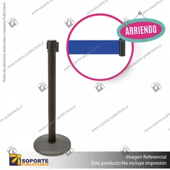 ARRIENDO DIARIO POSTE NEGRO CON CINTA RETRACTIL AZUL