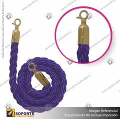 CORDON TRENZADO MORADO CON ENGANCHES DORADOS