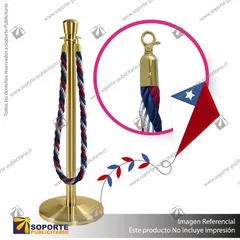 SEPARADOR DE FILAS CORONA DORADA CON CORDON TRICOLOR