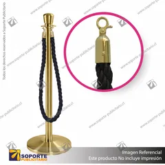 SEPARADOR DE FILAS CORONA DORADA CON CORDON NEGRO