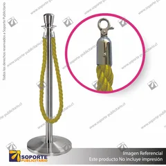 SEPARADOR DE FILAS CORONA CROMADA CON CORDON DORADO