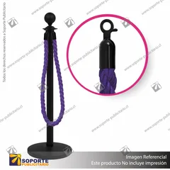 SEPARADOR DE FILAS EMPERADOR NEGRO CON CORDON MORADO