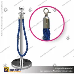 SEPARADOR DE FILAS EMPERADOR CROMADO CON CORDON AZUL