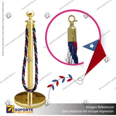 SEPARADOR DE FILAS EMPERADOR DORADO CON CORDON TRICOLOR