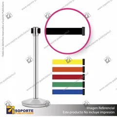 PACK 10 SEPARADORES DE FILA CORPORATIVOS CROMADOS CINTA (ELECCION) LOGO EN COLORES