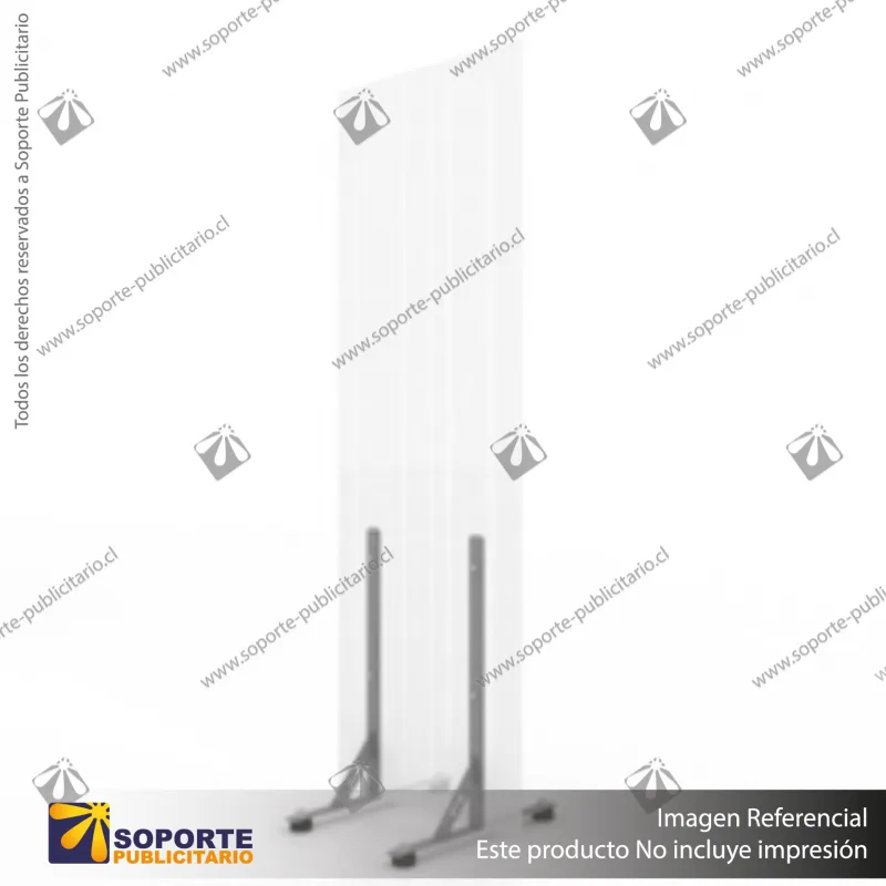 BIOMBO SEPARADOR AMBIENTES PA 10 MM SIN MARCO 70*200 CMS COLOR OPAL CON TOPES REGULABLES