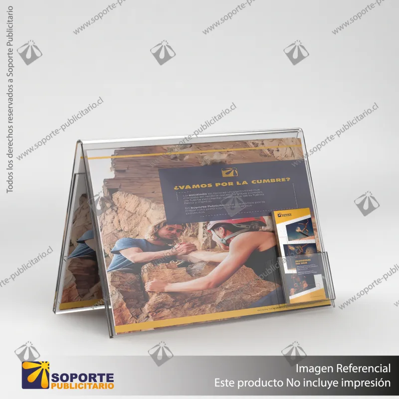 PORTA FOLLETO EN PORTA GRAFICA ACRILICO A3 (29.7*42 CMS) FORMATO A HORIZONTAL 2.5 MM