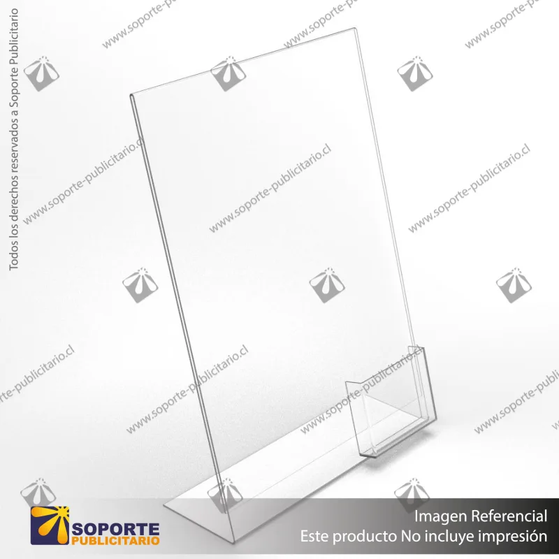 PORTA FOLLETO EN PORTA GRAFICA ACRILICO A3 (29.7*42 CMS) FORMATO L VERTICAL 2.5 MM