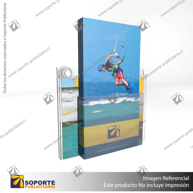 PORTA FOLLETO EN PORTA GRAFICA ACRILICO A6 (10.5*14.8 CMS) FORMATO MURO HORIZONTAL 1.5 MM