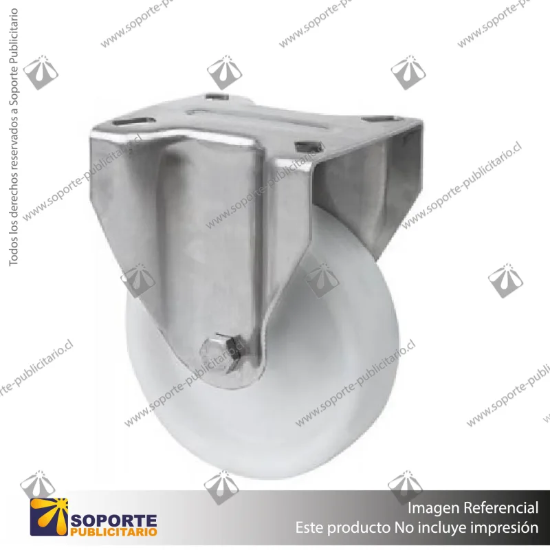 RUEDA FIJA BLANCA DE ACERO INOXIDABLE - 150 KG
