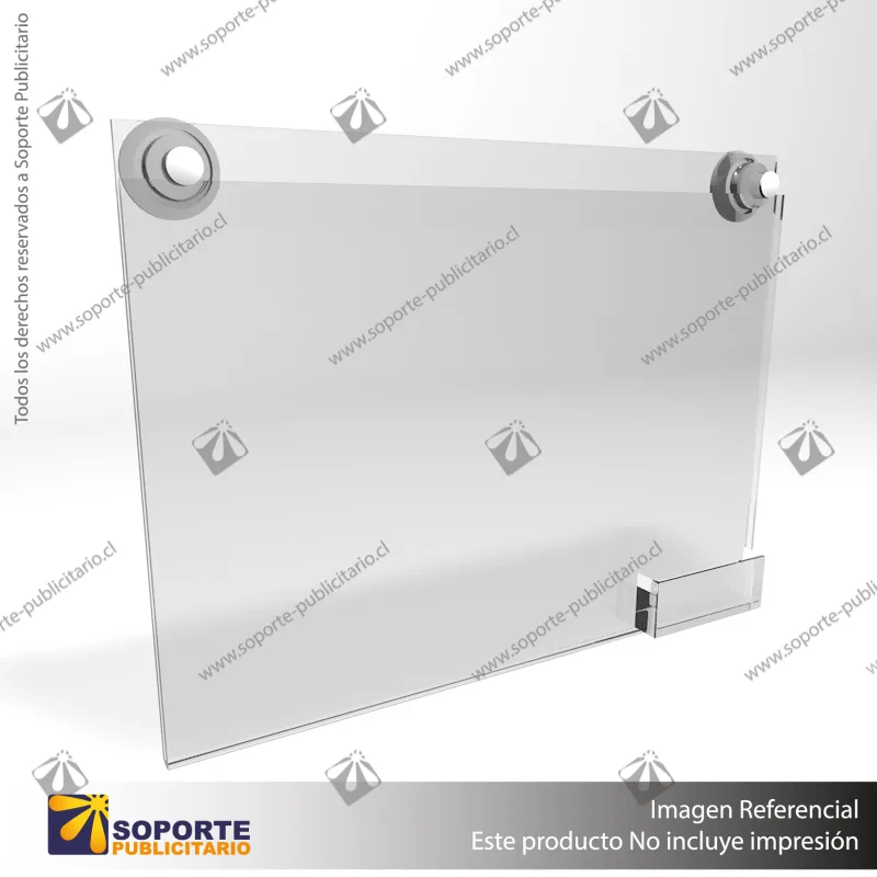TARJETERO EN PORTA GRAFICA ACRILICO A3 (29.7*42 CMS) FORMATO MURO HORIZONTAL 2.5 MM