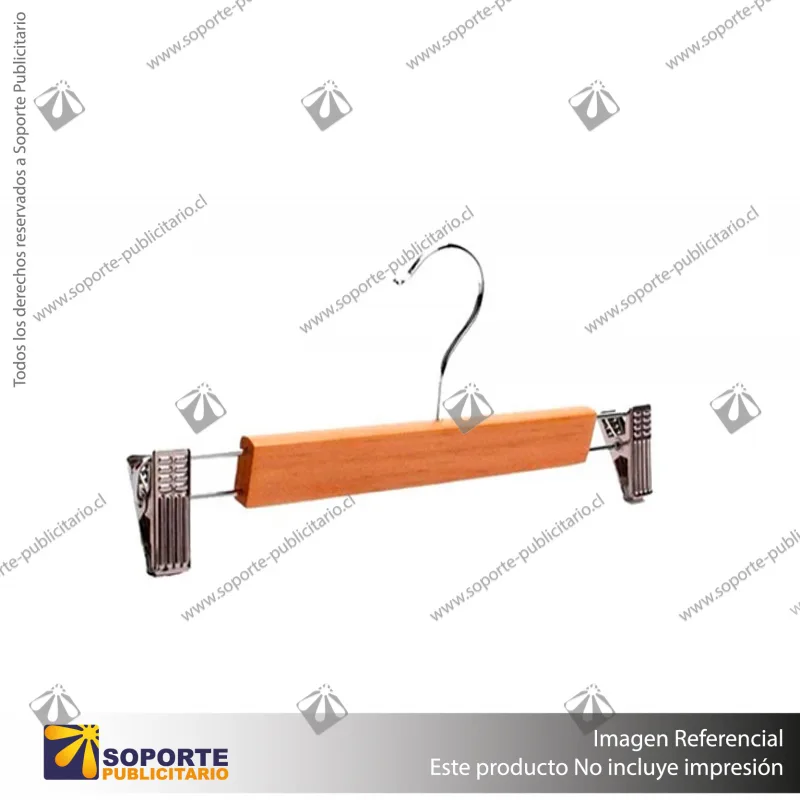 COLGADOR MADERA CON PINZAS 30 CM