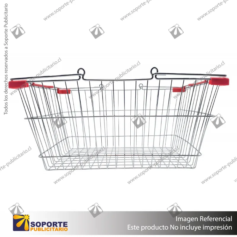 CANASTO METAL CON MANILLAS PARA COMPRAS 22L
