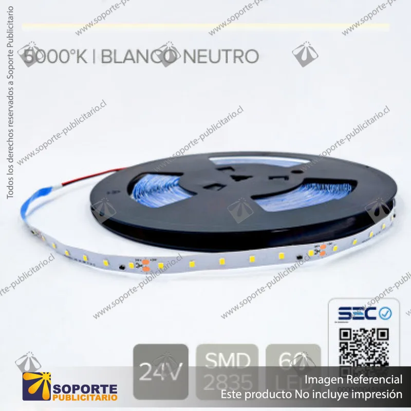 CINTA LED 4.8W 24V - BLANCO NEUTRO (ROLLO 15 MTS)