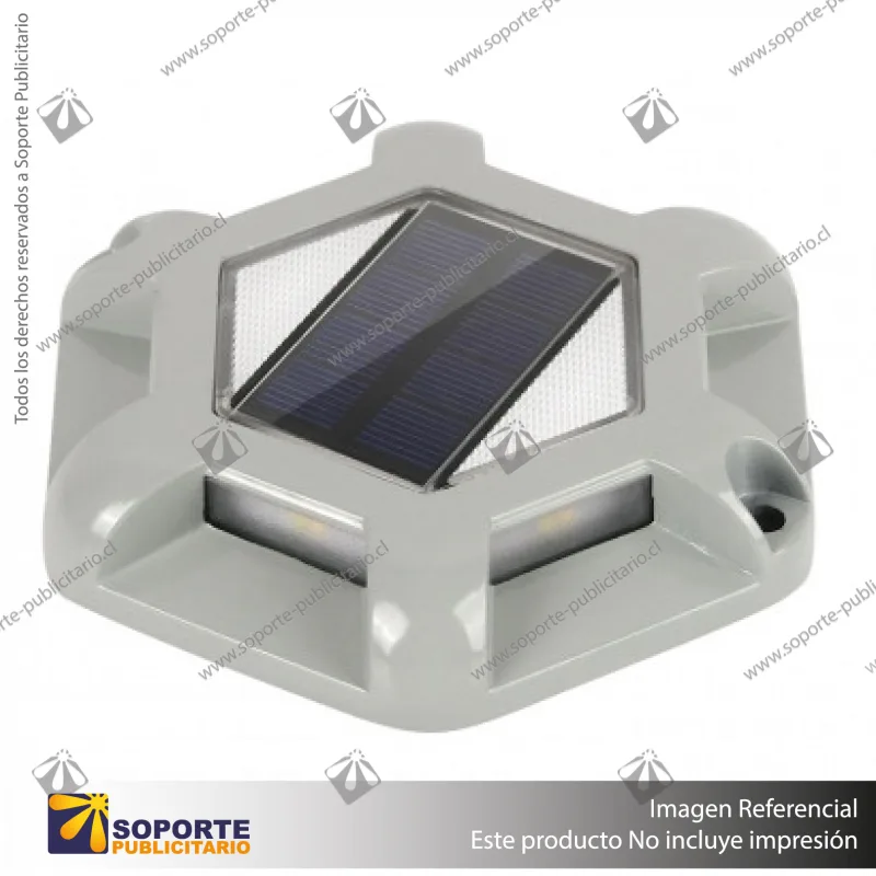 LAMPARA SOLAR S13 2W PISO TIERRA CON PANEL INTEGRADO BLANCO NEUTRO CUERPO GRIS