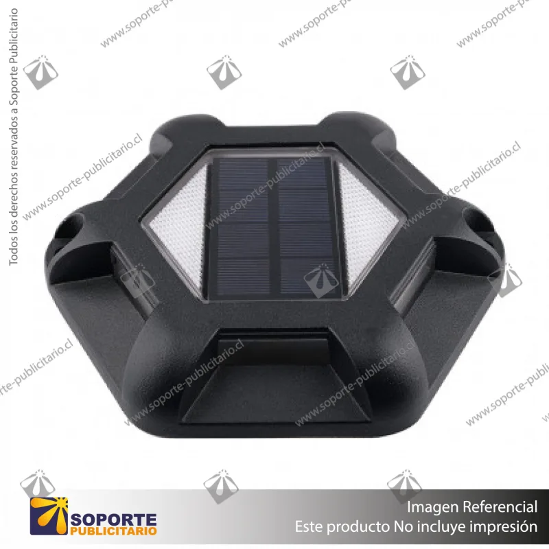LAMPARA SOLAR S14 2W PISO TIERRA CON PANEL INTEGRADO BLANCO NEUTRO CUERPO NEGRO