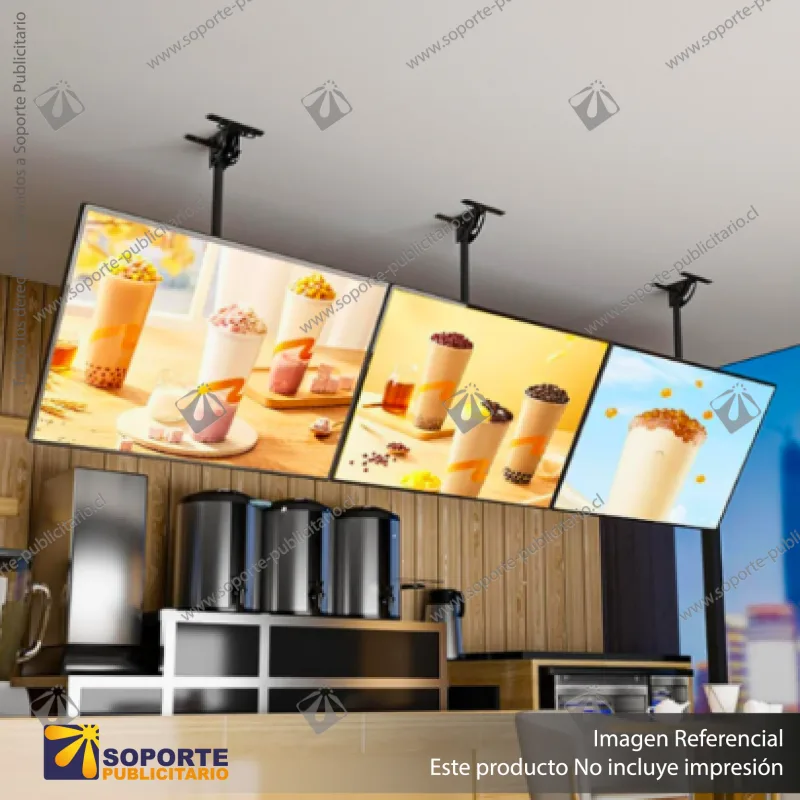 PANEL MENU SLIM BOX COLGANTE CON BRAZO TELESCOPICO (600X1200) COLOR NEGRO