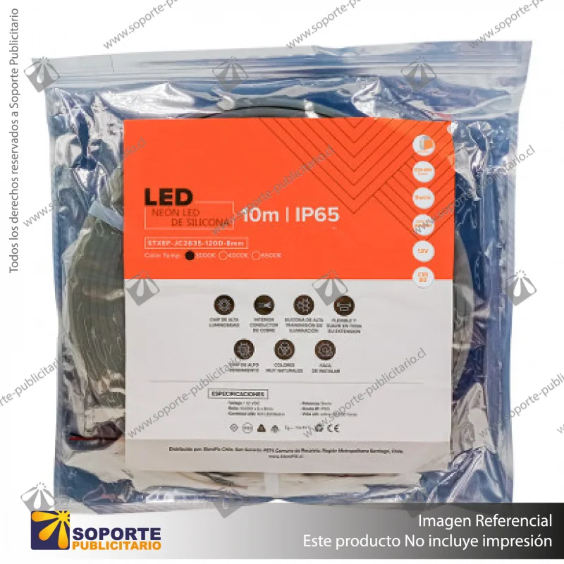 ROLLO NEON LED FLEXIBLE 12V 10MTS CALIDO