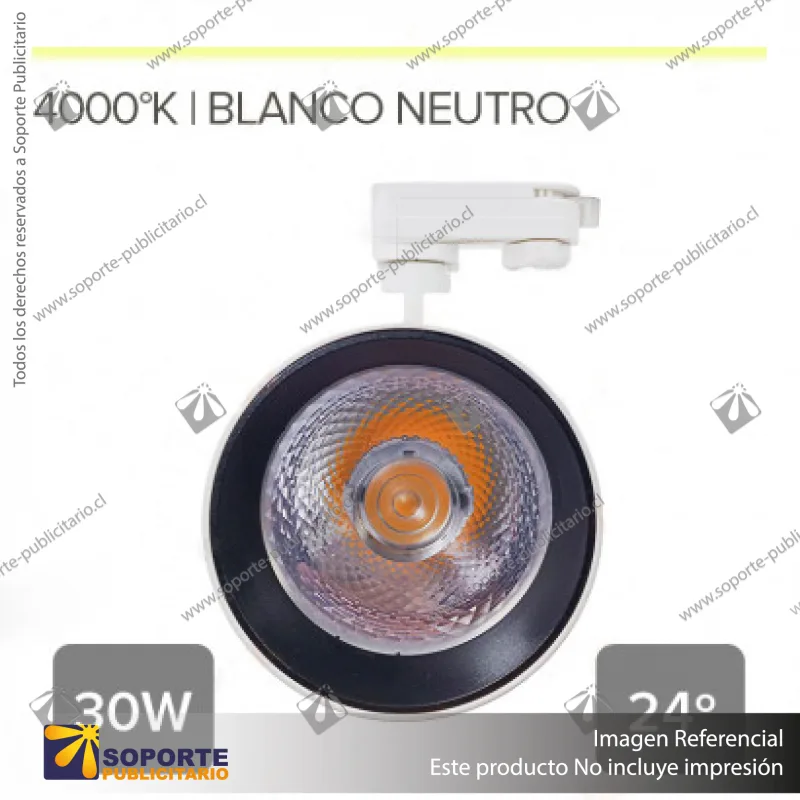 VERSALLES - FOCO LED TRACK LIGHT TRIFASICO COB 30W 4000K BLANCO 24