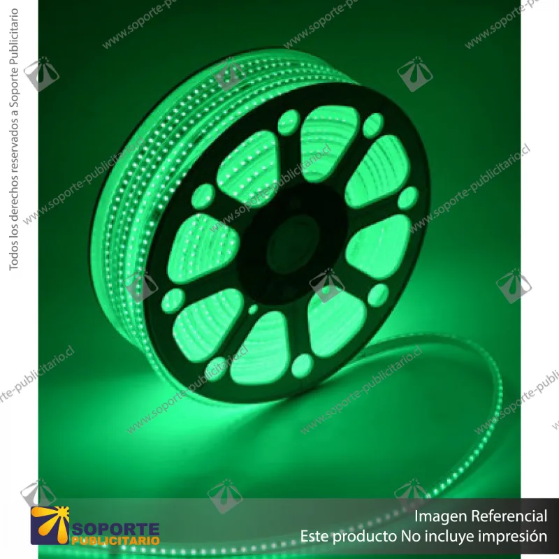 ROLLO 50 METROS CINTA LED 220V VERDE 120 LED/MT
