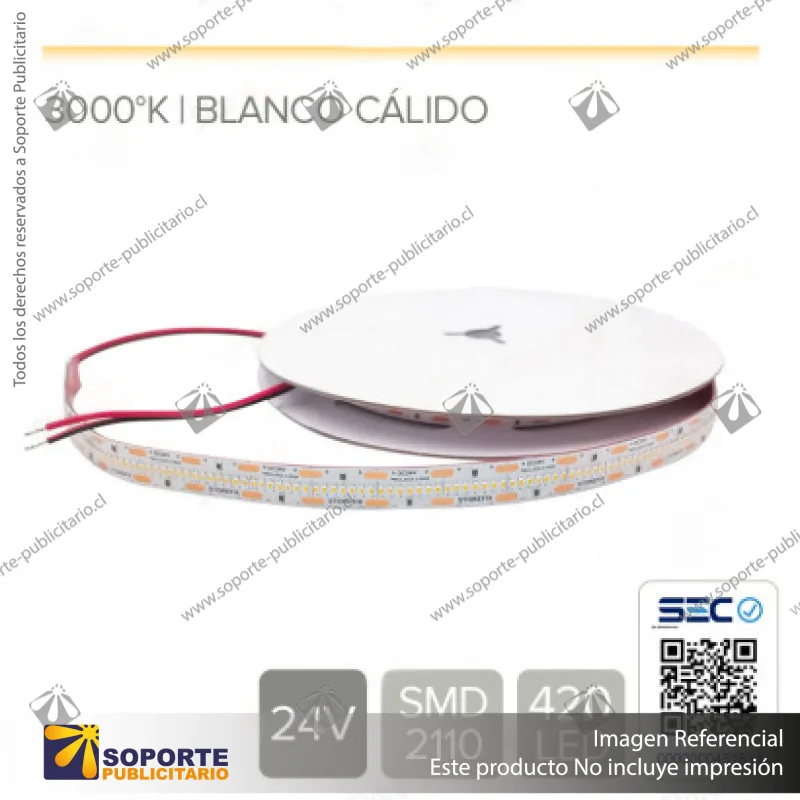 CINTA LED 22W 24V CALIDO ALTO BRILLO (ROLLO 5 MTS)