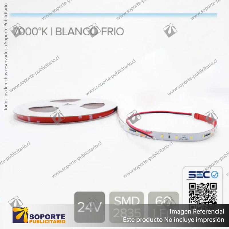 CINTA LED 14.4W 24V - BLANCO FRIO ROLLO 15 MTS