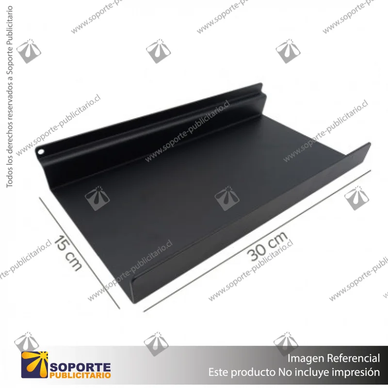 BANDEJA METALICA A PANEL RANURADO 30X15 CM