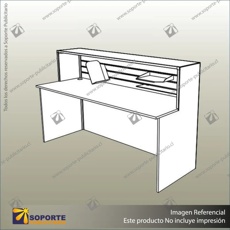 BLACK 1800W RECEPTION DESK