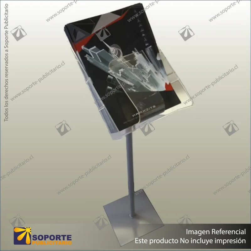 BROCHURE HOLDER WITH SPRING FACE - FLOOR STAND