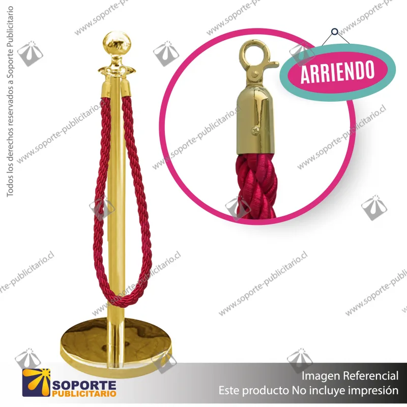 ARRIENDO DIARIO POSTE EMPERADOR DORADO CON CORDON ROJO