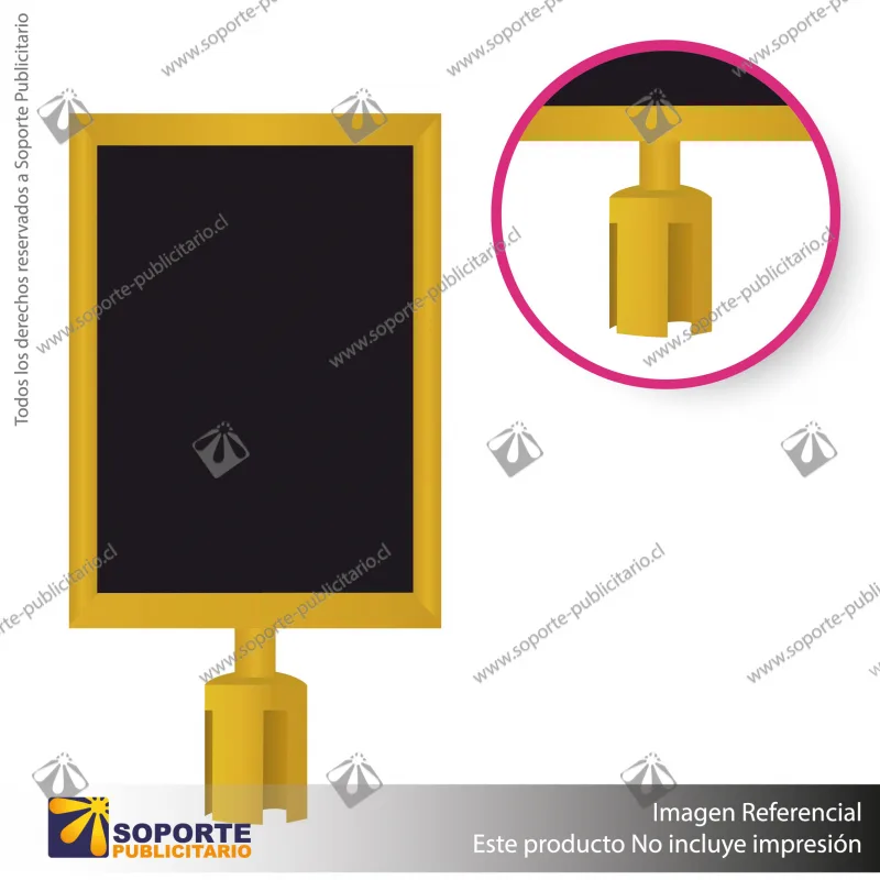 PORTA GRAFICA VERTICAL AMARILLA PARA SEPARADOR CON CINTA RETRACTIL