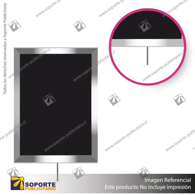 PORTA GRAFICA PARA SEPARADOR EMPERADOR Y/O CORONA VERTICAL CROMADA