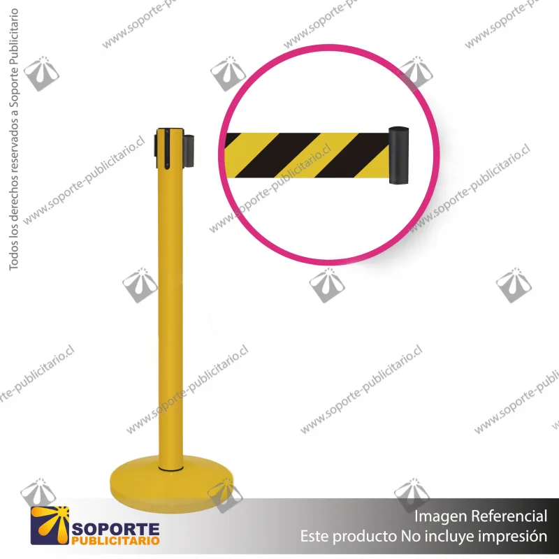 SEPARADOR DE FILAS AMARILLO CON CINTA PRECAUCION