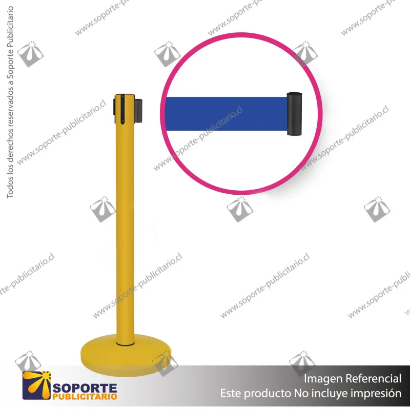 SEPARADOR DE FILAS AMARILLO CON CINTA AZUL
