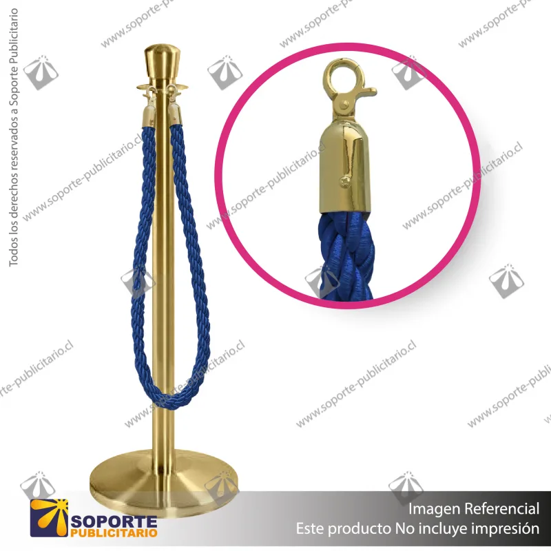 SEPARADOR DE FILAS CORONA DORADA CON CORDON AZUL